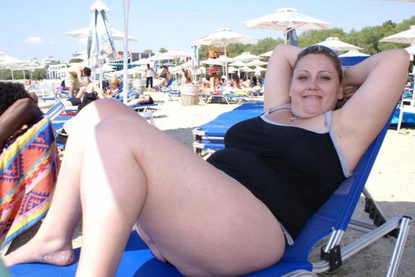 Sexy Chubby Blonde Wife on holiday in Greece