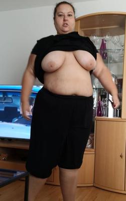 Fat Pig Wife Flashing Her Saggy Udders