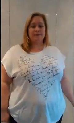 Fat cunt Lyndsey ice bucket - in a white t shirt - comments