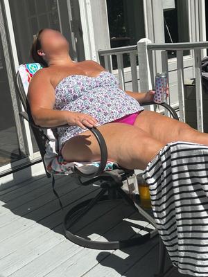 Bbw wife bathing suit   Big Pink