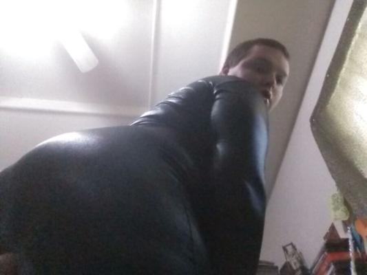 black shiny catsuit+ me=fun