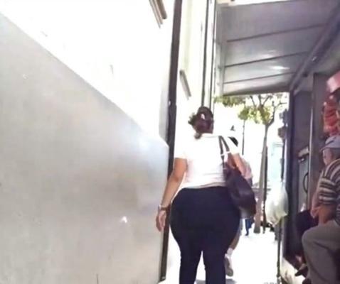 Candid Huge Latina BBW Milf Ass Black Jeans