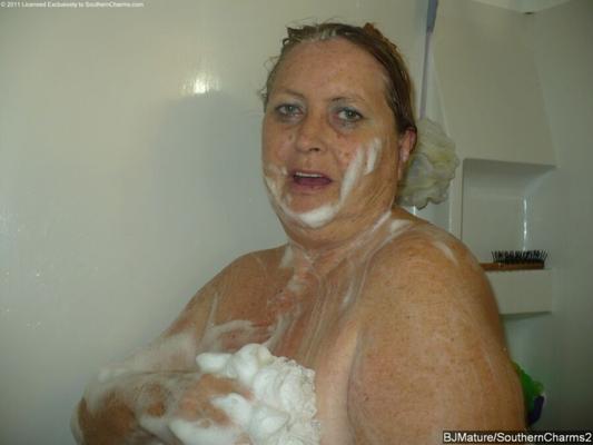 Granny in the bath.