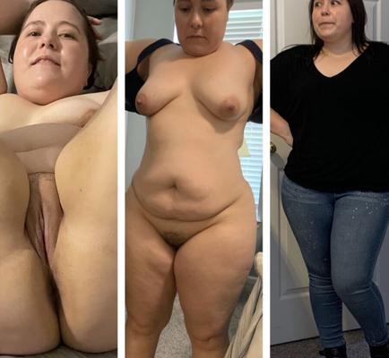 Esposa gorda vestida coleção despida