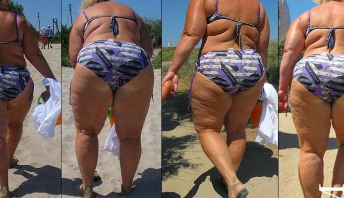 GORDURA CELULITE BUNDA AVÓ PRAIA VOYEUR