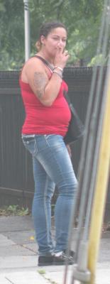 HOT Little Latina with Plump Belly and Jeans Street Girl