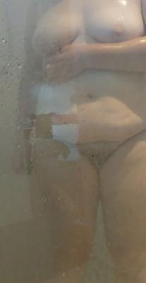 My fat ass saggy belly hairy pussy wife in shower