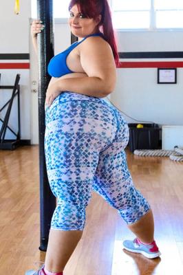 Tiffany Star - blue and white spandex big butt studio strip