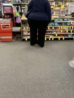 Woman with wide huge ass