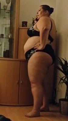 My fat pig slut in lingerie