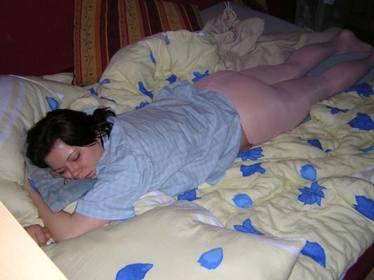 private amateur bbw sleeping in pink pantyhose