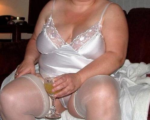 Mature BBW Wife White Lingerie