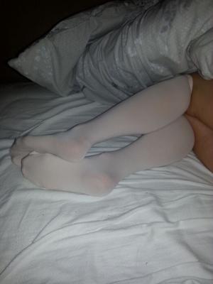 sleeping in white stockings