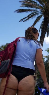 Fatass Mom in Bikini at the Beach