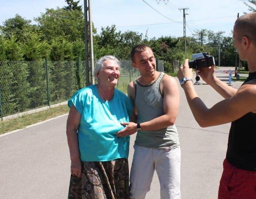 Fat Old Granny Posing for Her Grandsons