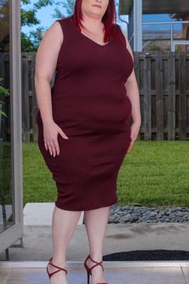 Asstyn Martyn - maroon dress super big butt bbw