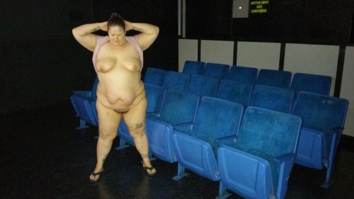 BBW PoppyJay - striking poses in Adult Theaters