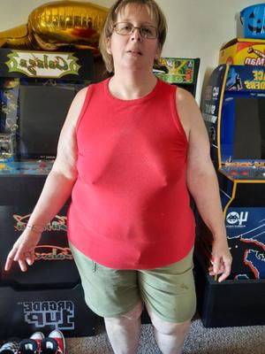 BBW wife in her red shirt