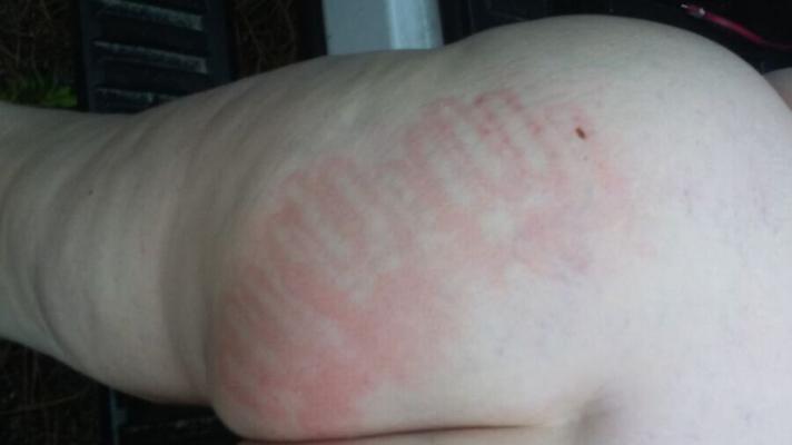 big pale ass with hand prints and wore out asshole