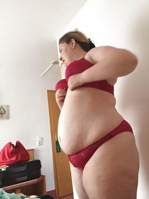 bbw wife red panties & bra