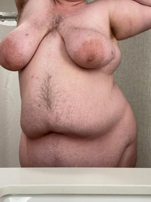 Fat FTM with Hairy tits and belly Minute