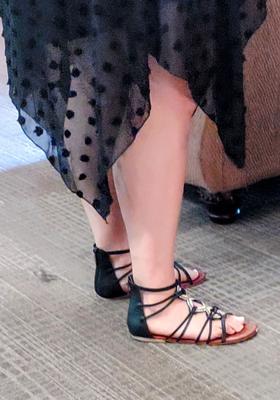 Wife in her sandals for comment