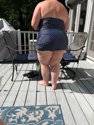 BBW Frau Polka Dot Badeanzug